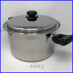 Saladmaster Titanium Stainless Steel 10 Quart Roaster Stock Pot Cover Handles