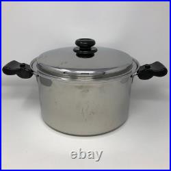 Saladmaster Titanium Stainless Steel 10 Quart Roaster Stock Pot Cover Handles