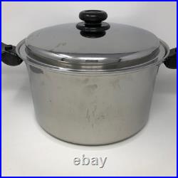 Saladmaster Titanium Stainless Steel 10 Quart Roaster Stock Pot Cover Handles