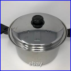 Saladmaster Titanium Stainless Steel 10 Quart Roaster Stock Pot Cover Handles