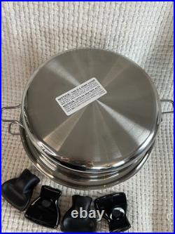 Saladmaster Versa Tec 7 Qt Stock Pot TP304-316 Egg Poacher Dome Lid Stainless St