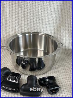 Saladmaster Versa Tec 7 Qt Stock Pot TP304-316 Egg Poacher Dome Lid Stainless St