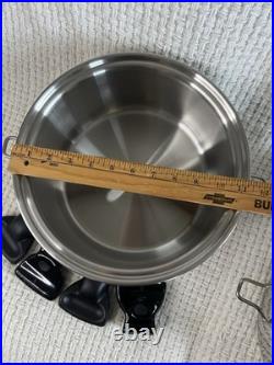 Saladmaster Versa Tec 7 Qt Stock Pot TP304-316 Egg Poacher Dome Lid Stainless St