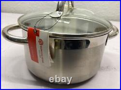 Schulte-Ufer Eco Line Stainless Steel 3 Liter Pot with lid-Germany New Schulte-Ufer Eco Line Stainless Steel 3 Liter Pot with lid-Germany New