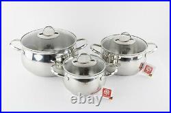 Schulte-Ufer Stainless Steel Professional Stock Pot Germany 6 pscs Set