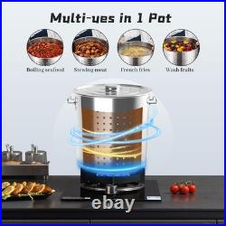 Sedeke 80-Quart Stainless Steel Seafood Boil Pot Lidcrab Lobster Shrimp Boil