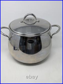 Serafino Zani 12 Qt Stock Pot 18/10 STAINLESS Termodiffuser Bottom Made In Italy