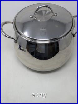 Serafino Zani 12 Qt Stock Pot 18/10 STAINLESS Termodiffuser Bottom Made In Italy