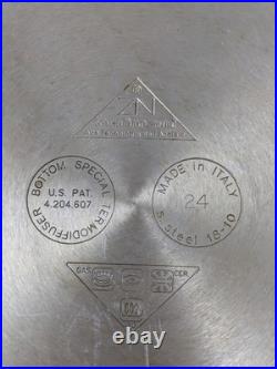 Serafino Zani 12 Qt Stock Pot 18/10 STAINLESS Termodiffuser Bottom Made In Italy