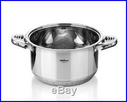 Set 16 cookware Stainless Steel Gas Induction saucepan stockpot Fry Pan Lid