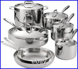 Signature Tri-Ply Clad Stainless Steel 12-Piece Cookware Set with Lids, Pots