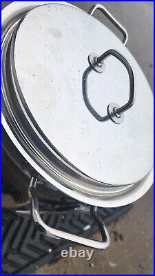 Silga Teknika 12 Casserole Covered Pot Pan With Stockpot Lid Italy 17028