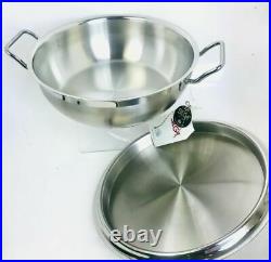 Silga Teknika 12 x 4 Casserole Covered Pot Pan With Stockpot Lid Italy 17028