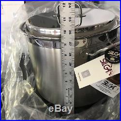 Silga Teknika 28cm x 23cm 14.5 liter Stainless Steel Stock Pot withlid -New
