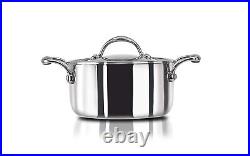 Stahl Triply Stainless Steel 18cm 2 Ltr Sauce Pot/Biryani Pot Casserole With Lid