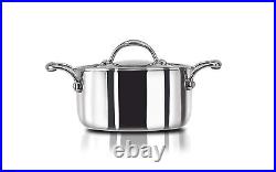 Stahl Triply Stainless Steel 20cm 2.8 L Sauce Pot/Biryani Cooking Pot With Lid