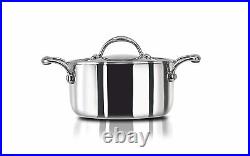 Stahl Triply Stainless Steel Artisan 18 cm 2 Ltr Sauce Pot Casserole With Lid