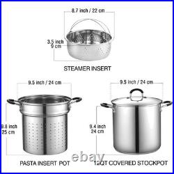 Stainless Steel 12 Qt Pasta Pot with Strainer Insert
