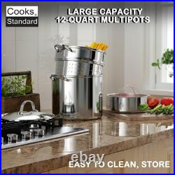 Stainless Steel 12 Quart Pasta Pot Set with Strainer Insert & Lid 4 Pieces Stainless Steel 12 Quart Pasta Pot Set with Strainer Insert & Lid 4 Pieces