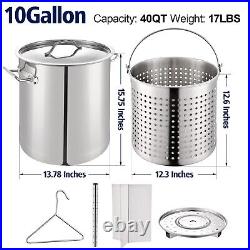 Stainless Steel 32-100QT Turkey Fryer Crawfish Boil Pot Seafood Boil Stock Pot