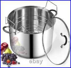 Stainless Steel Canning Pot 20 Quart, Jar Rack Included