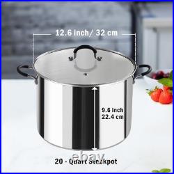Stainless Steel Canning Pot 20 Quart, Jar Rack Included