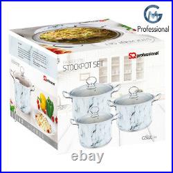 Stainless Steel Casserole Induction Base Deep Stockpot Set Cooking Pot With Lid