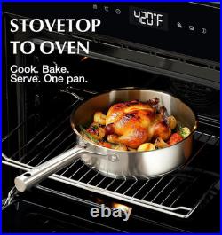Stainless Steel Cookware Set 17 Piece, Professional 18/10 Stianless Steel Pots a