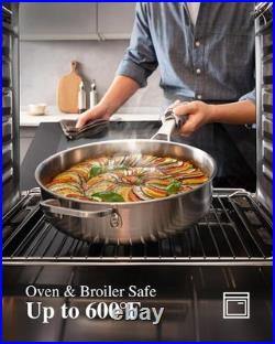 Stainless Steel Cookware Set, Tir-Ply Pots and Pans Set, 10 Pcs Stainless Steel
