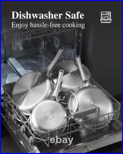 Stainless Steel Cookware Set, Tir-Ply Pots and Pans Set, 10 Pcs Stainless Steel