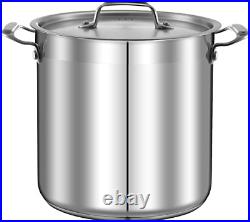 Stainless Steel Cookware Stock Pot 24 Quart, Heavy Duty Induction Pot, Soup