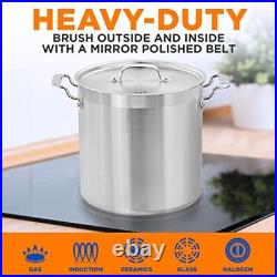 Stainless Steel Cookware Stock Pot 24 Quart Heavy Duty Induction Pot Soup P
