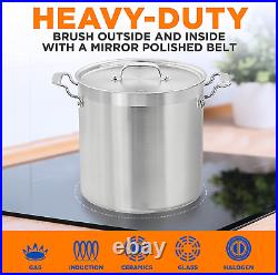 Stainless Steel Cookware Stock Pot 24 Quart, Heavy Duty Induction Pot, Soup Po