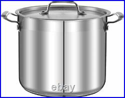 Stainless Steel Cookware Stockpot 14 Quart Heavy Duty Induction Pot Soup Po
