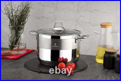 Stainless Steel Deep Stock Pot with Glass Lid Soup Pot Deep Casserole Cooking Po