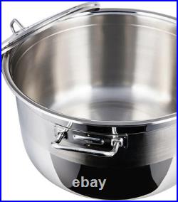 Stainless Steel Deep Stock Pot with Glass Lid Soup Pot Deep Casserole Cooking Po
