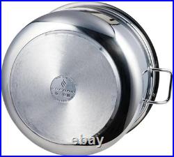 Stainless Steel Deep Stock Pot with Glass Lid Soup Pot Deep Casserole Cooking Po