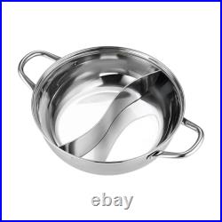 Stainless Steel Divided Hot Pot Stock Pot for Household Camping Commercial