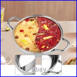 Stainless Steel Divided Hot Pot Stock Pot for Household Camping Commercial