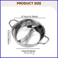 Stainless Steel Divided Hot Pot Stock Pot for Household Camping Commercial