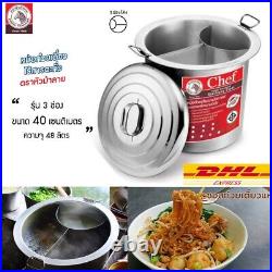 Stainless Steel Large Noodle Pot Soup Stockpot Zebra Chef 40 cm Noodle Cooker fo