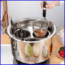Stainless Steel Pasta Cooker Set with Strainer & Lid Perfect for Boiling