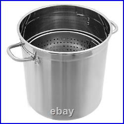 Stainless Steel Seafood Boil Pot With Basket Stock Pot With Strainer Turkey Fry Pot