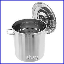 Stainless Steel Seafood Boil Pot With Basket Stock Pot With Strainer Turkey Fry Pot