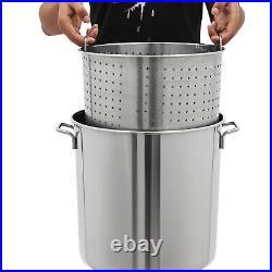 Stainless Steel Seafood Boil Pot with Basket Shrimp Boil Stock Pot with Strainer