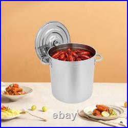 Stainless Steel Soup Cooking Steaming Fryer Stock-Pot with Draining Bucket+Lid