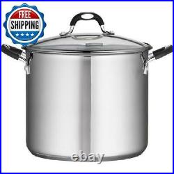 Stainless Steel Stock Pot 12 16 22 Quart Stockpot Lid Beer Soup Kitchen Cooking