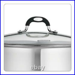 Stainless Steel Stock Pot 12 16 22 Quart Stockpot Lid Beer Soup Kitchen Cooking