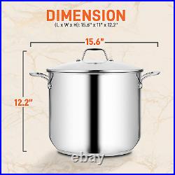 Stainless Steel Stock Pot-18/8 Food Grade Heavy Duty Induction-Large, Stew, Simm