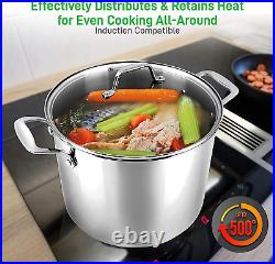 Stainless Steel Stock Pot-18/8 Food Grade Heavy Duty Induction-Large, Stew, Simm